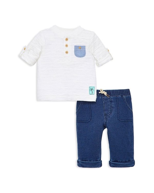 Boys' Island Pocket Tee & Denim Sweatpants Set - Baby
