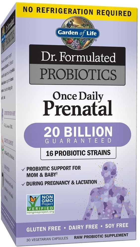 - Dr. Formulated Probiotics Once Daily Prenatal - Acidophilus and Bifidobacteria Probiotic Support for Mom and Baby - Gluten, Dairy, and Soy-Free - 30 Vegetarian Capsules