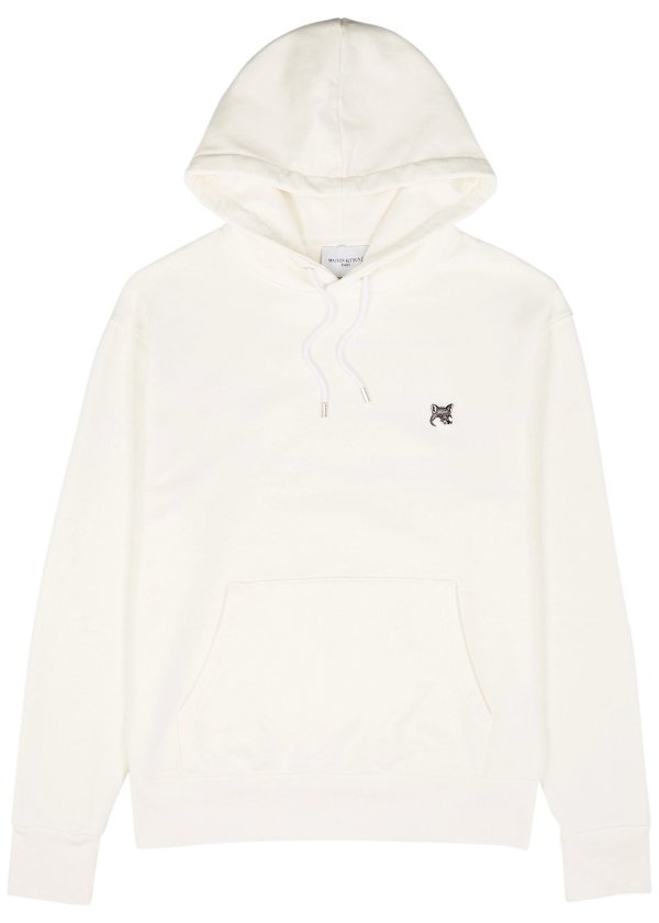 Ivory hooded cotton sweatshirt