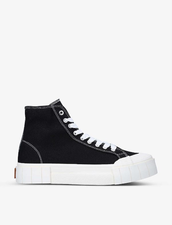 Palm high-top organic-cotton trainers