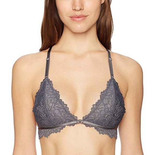 Amazon Brand - Mae Women's Front Close Lace Racerback with Detail Bralette (for A-C cups)