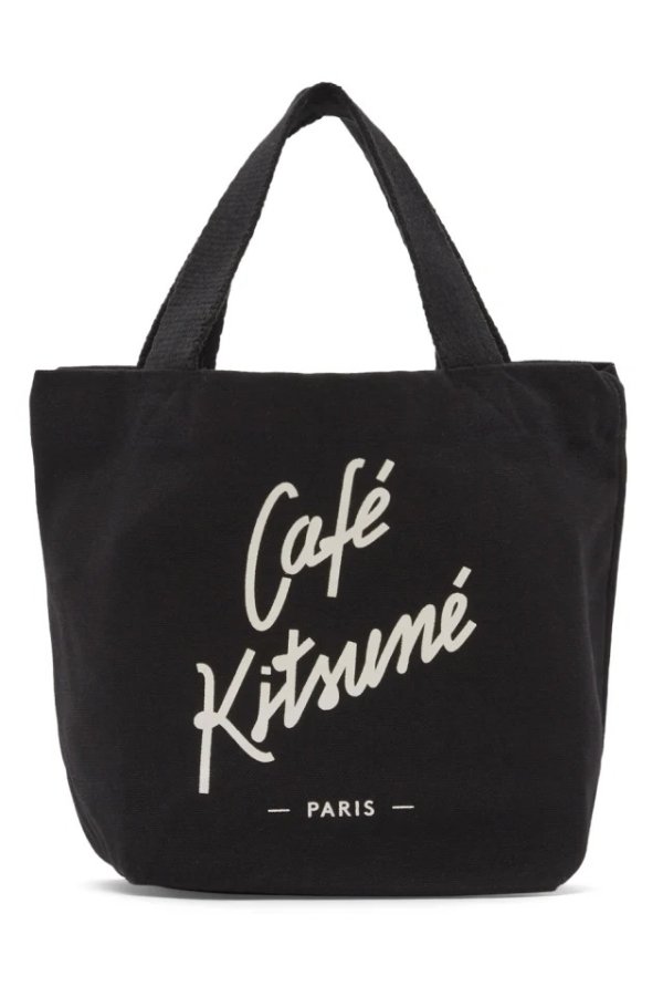 Black 'Cafe Kitsune' Mini Tote