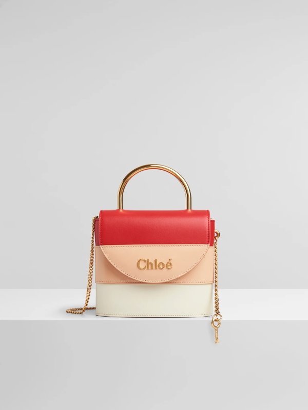 Small Aby Lock Chain Bag In Tricolour Shiny Calfskin | Chloe US
