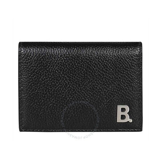 Mini B Leather Tri-fold Wallet-Black