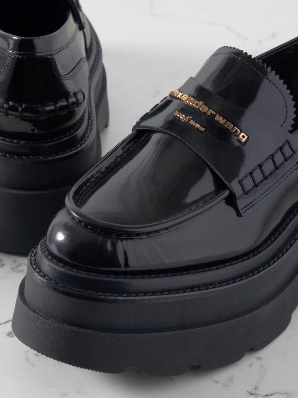 Carter patent-leather platform loafers