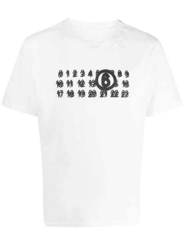 numbers-motif cotton T-shirt