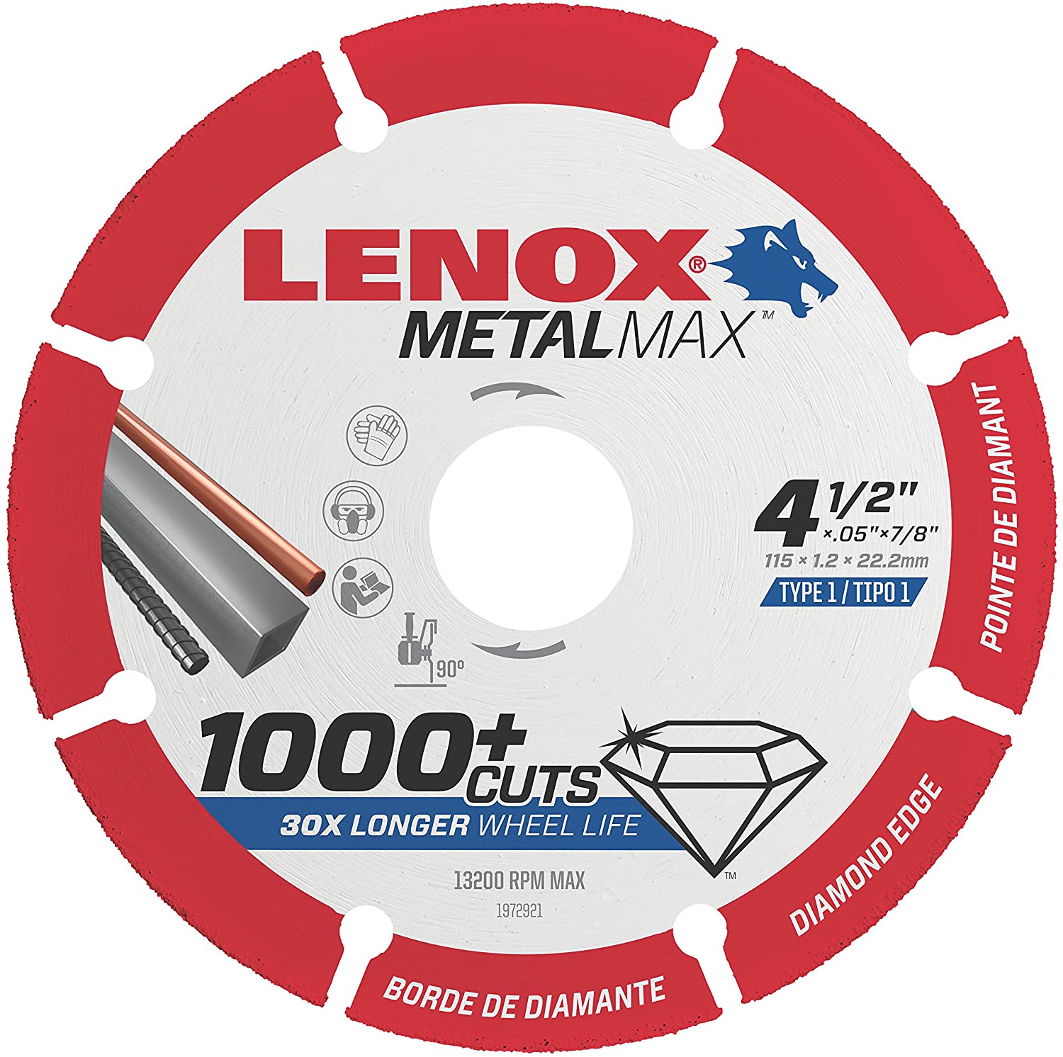 Amazon.com: LENOX Tools Cutting Wheel, Diamond Edge, 4-1/2-Inch (1972921) 切割砂轮
