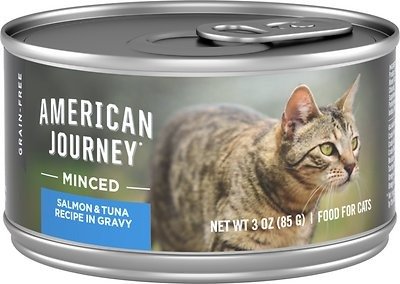 Minced Salmon & Tuna Recipe in Gravy Grain-Free Canned Cat Food, 3-oz, case of 24 - Chewy.com