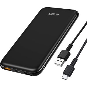 AUKEY USB C Power Bank 10000mAh, PD Power Bank Slimline with 18W PD & Quick Charge 3.0