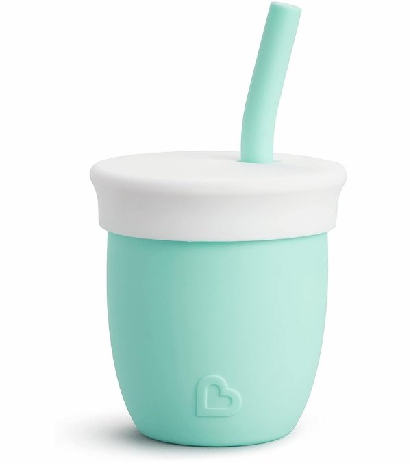C'est Silicone Training Cup with Straw, 4oz - Mint