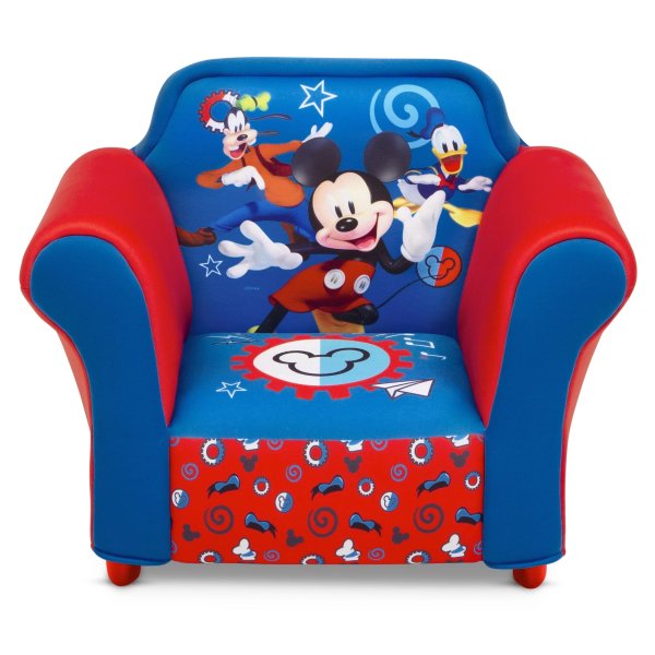 Mickey Mouse Kids Upholstered Chair with Sculpted Plastic Frame by Delta Children