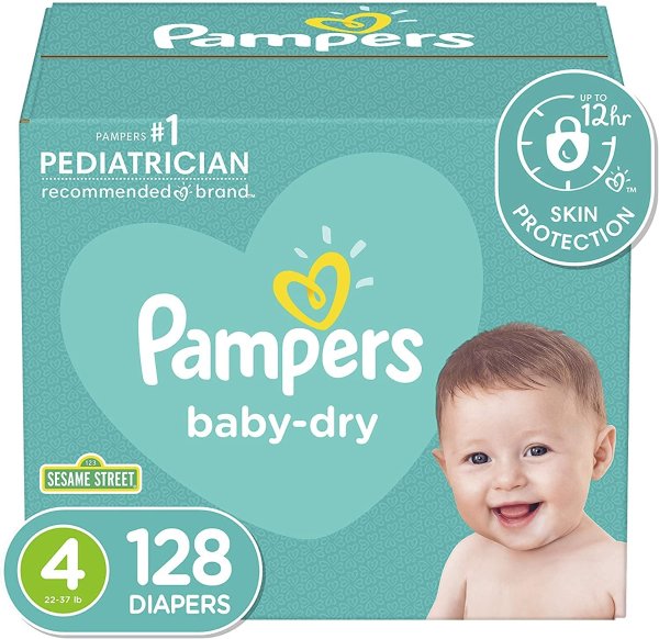 Diapers Size 4, 128 Count