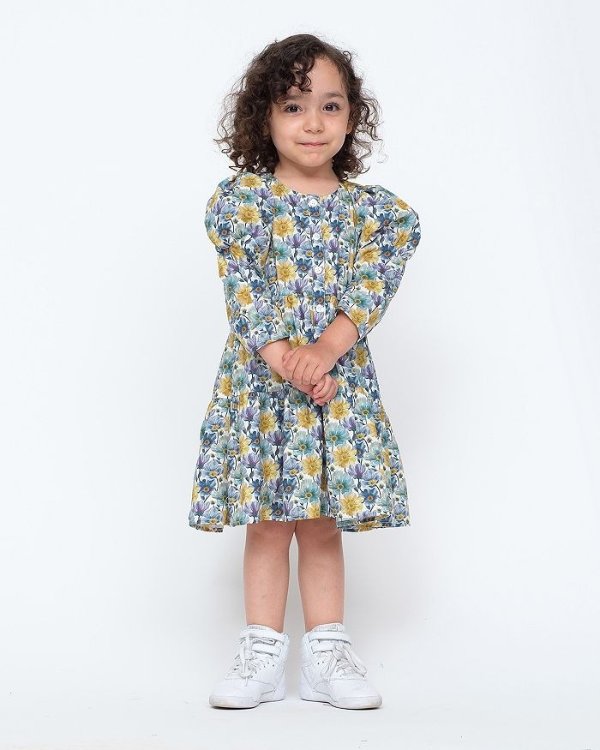 Girls' Floral Tiered Dress - Little Kid