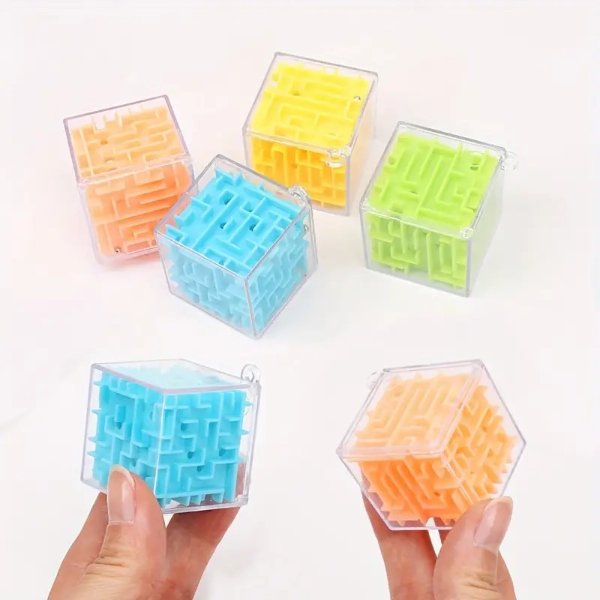 1pc 3D Maze Magic Cube Toys Six-sided Brain Developing Educational Toy Labyrinth Ball Toys Magical Maze Ball Game
