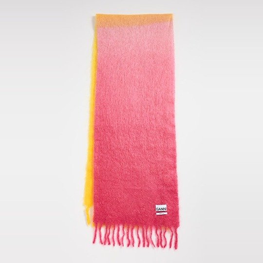 Mohair Gradient Fringed Scarf