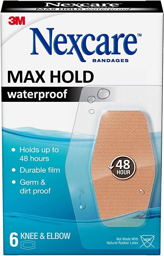 Max Hold Waterproof Bandages, Knee & Elbow, 2.38 in x 3.5 in
