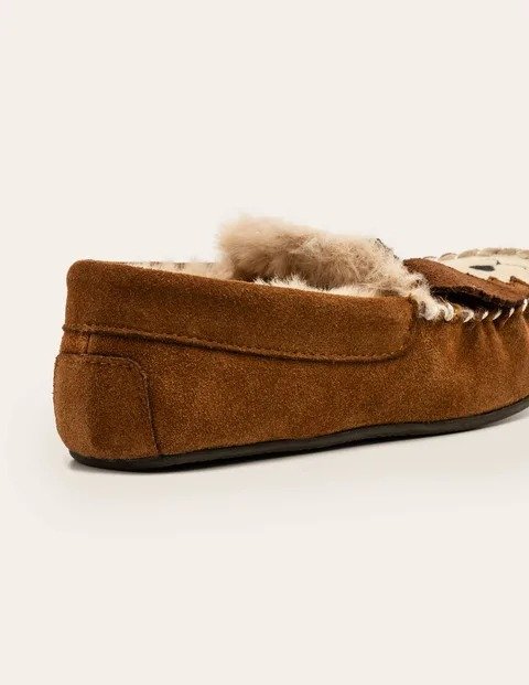Suede Slippers - Tan Brown | Boden US