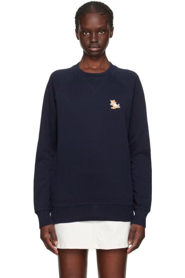 Navy Chillax Fox Sweatshirt
