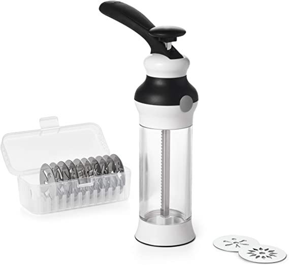 1257580 Good Grips Cookie Press with Stainless Steel Disks and Storage Case,White,100