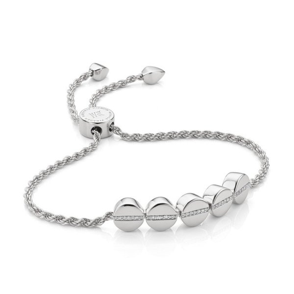 Linear Bead Diamond Row Friendship Chain Bracelet | Monica Vinader