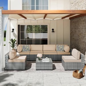 7 - Person Outdoor Seating Group with Cushions (Set of 7)