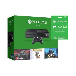 Xbox One 1TB 节日超值套装(含三款游戏)+ 1年XBox Live会员