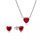 14K Gold-Plated Sparkling Cubic Zirconia Elevated Heart Necklace and Stud Earrings Jewelry Gift Set