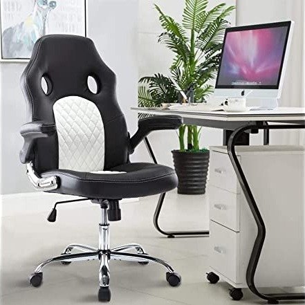 Ergonomic Gaming Office Chair w/ Flip-up Armrests & Lumbar Support