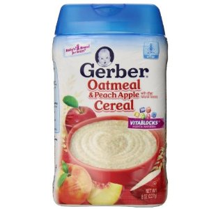 Gerber Oatmeal and Peach Apple Baby Cereal, 8 Ounce (Pack of 6)