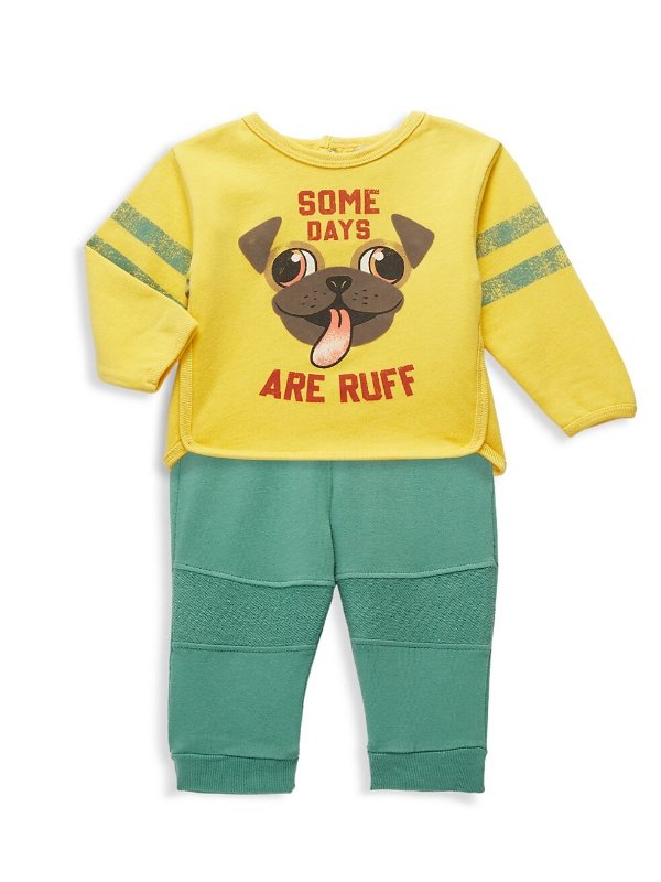 Baby Boy's 2-Piece "Some Days Are Ruff" Sweatsuit Set