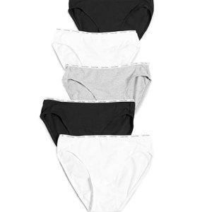 Calvin Klein Women's Cotton Logo Bikini Panty 5 Pack Sale