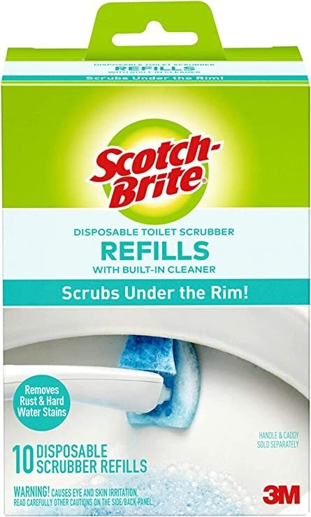 -Brite Disposable Toilet Scrubber Refills, Removes Rust & Hard Water Stains, 10 Disposable Refills Blue