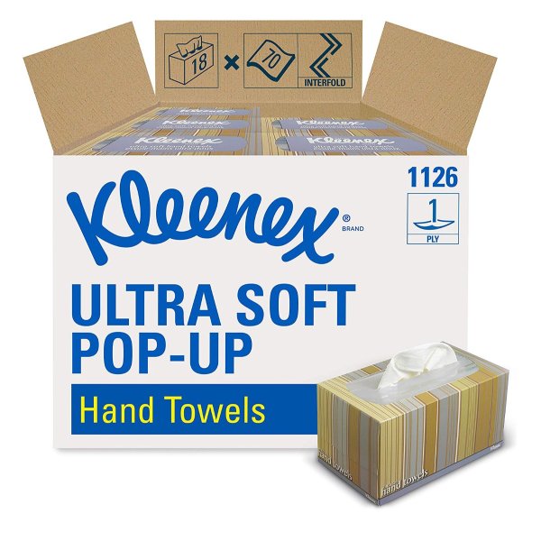 Hand Towels (11268), Ultra Soft and Absorbent, Pop-Up Box, 18 Boxes / Case, 70 Paper Hand Towels / Box