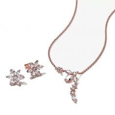 Sparkling Snowflake Jewelry Gift Set | Rose Gold-Plated