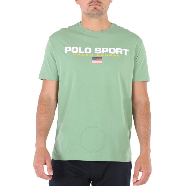 Men's Green Polo Sport Logo T-shirt