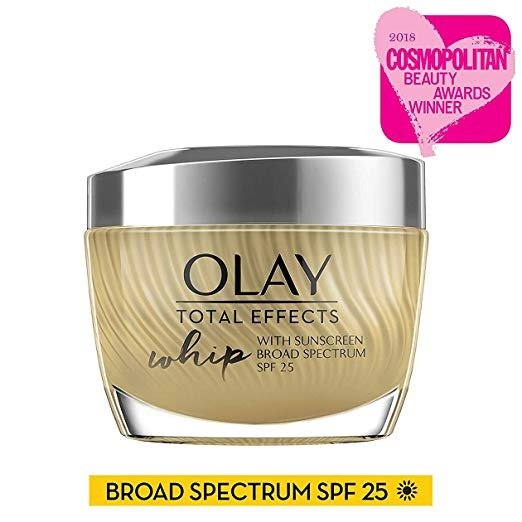 Light Face Moisturizer with SPF 25 by Olay Total Effects Whip, For Healthy Skin with Vitamins C, E, B3 & B5, 1.7 oz