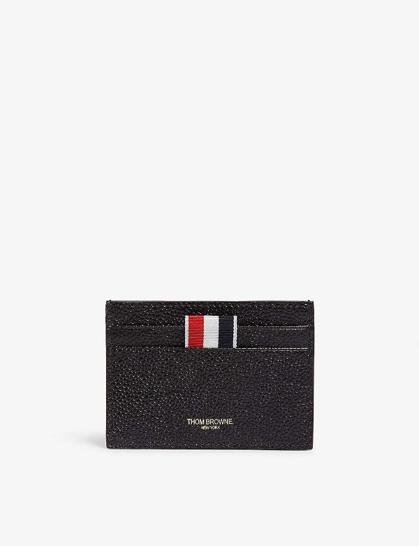 RWB stripe folding leather card holder