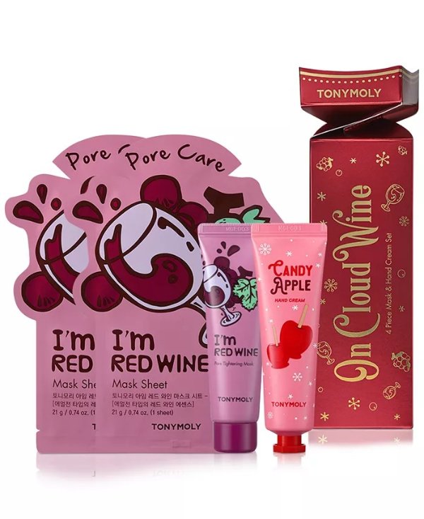 4-Pc. On Cloud Wine I'm Red Wine Mask & Hand Cream Set