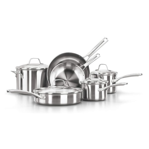 Classic Stainless Steel Cookware Set, 10-Piece