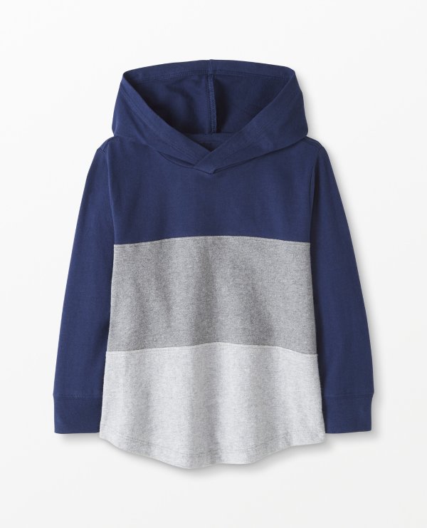 Colorblocked Hoodie In Cotton Jersey