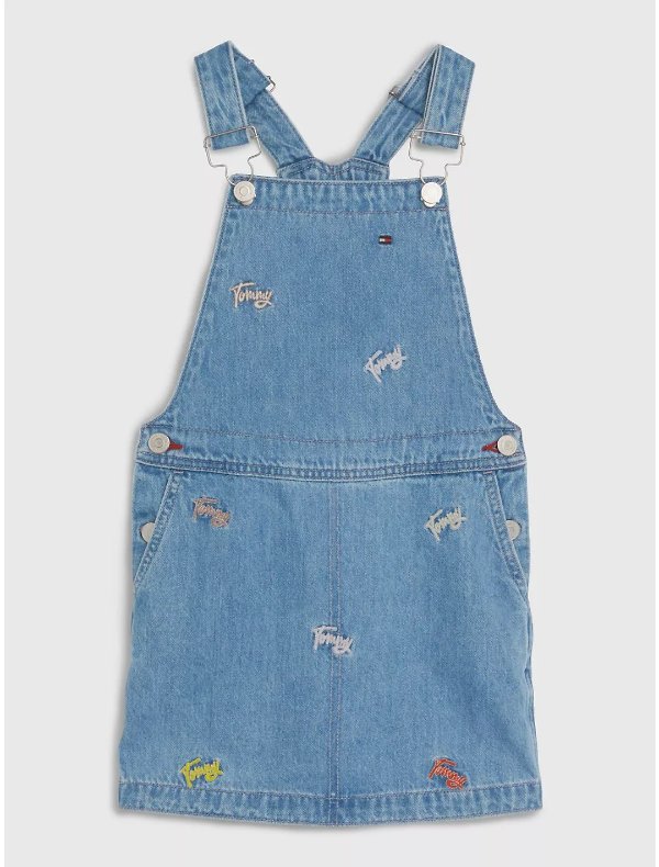 Kids' Allover Tommy Script Overall Dress