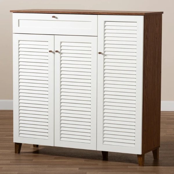 Coolidge Modern and Contemporary 21 Pair Shoe Storage Cabinet