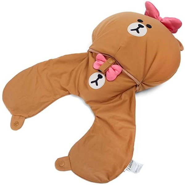 FRIENDS Choco Character Cute Airplane Travel Neck Pillow for Sleeping and Traveling, Beige