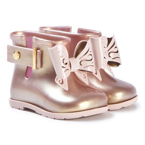 Rose Gold Sugar Rain Fairy Bow Boots | AlexandAlexa