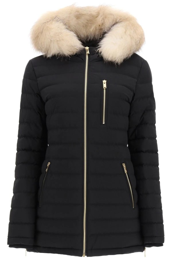 Puffer Jackets Moose Knuckles for Women Blk W Crystal