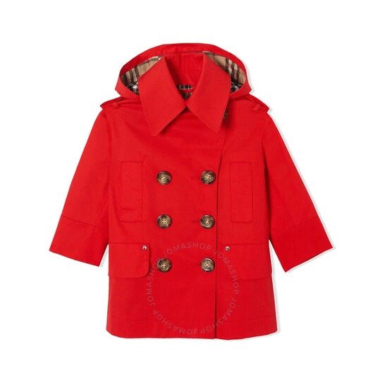 Red Showerproof Duffle Coat For Kids