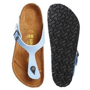 Birkenstock Gizeh Lagoon Blue Patent Flat Sandals