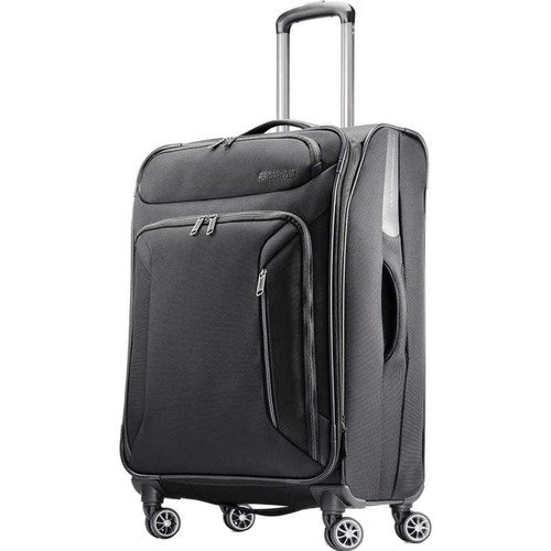 25" Zoom Spinner Expandable Suitcase Luggage, Black