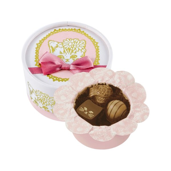 【情人节礼盒】日本Mary's 猫咪花朵巧克力 情人节限定 3枚入 - 亚米网