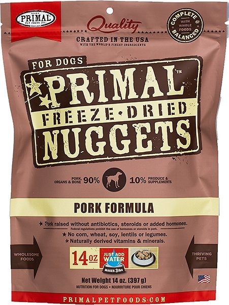 Pork Formula Nuggets Grain-Free Raw Freeze-Dried Dog Food, 14-oz bag - Chewy.com